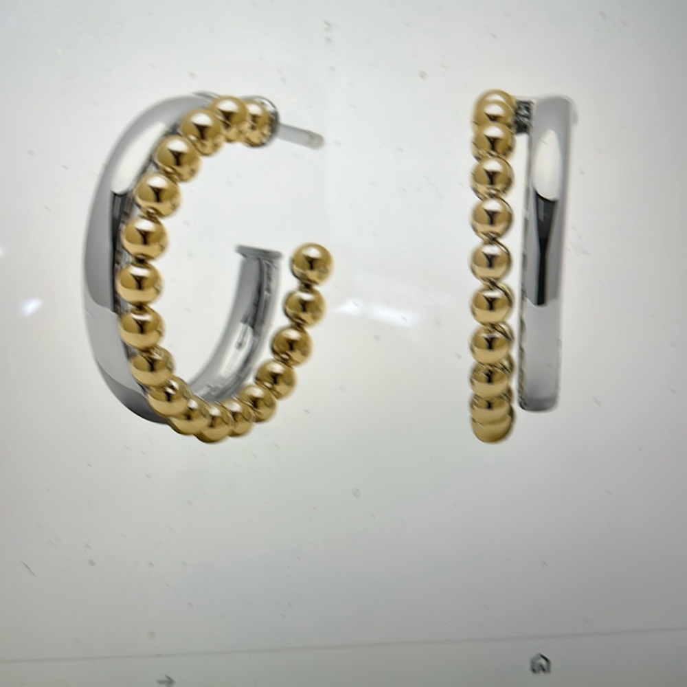 Olivia Burton Classic Bead Two Tone Earrings